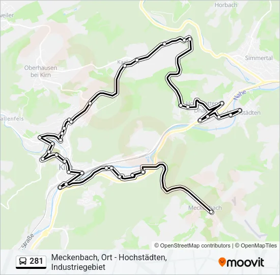 281 Bus Line Map
