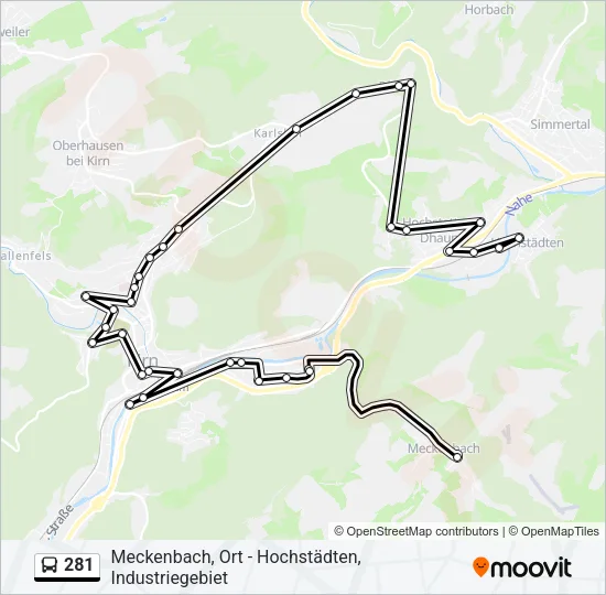 281 Bus Line Map