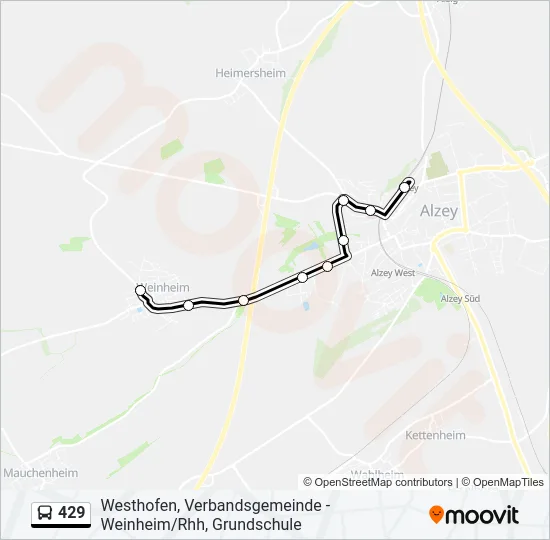 429 Bus Line Map