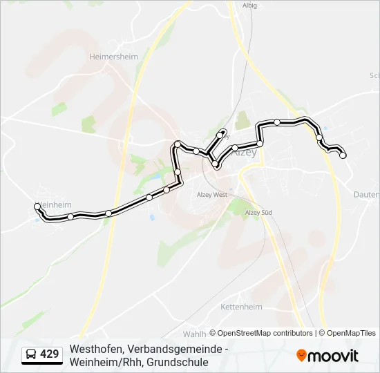 429 Bus Line Map