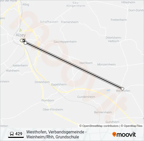 429 Bus Line Map