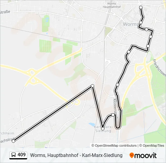 409 Bus Line Map