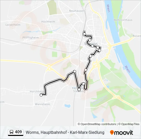 409 Bus Line Map