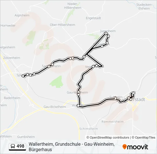 498 Bus Line Map