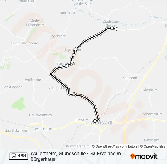 498 Bus Line Map