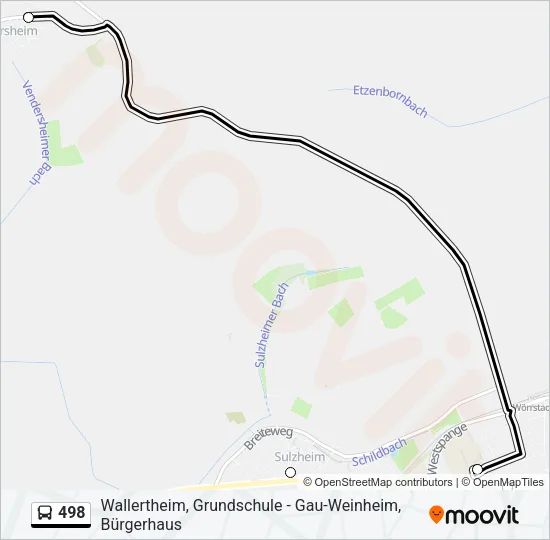 498 Bus Line Map