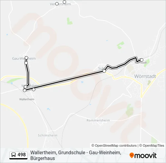 498 Bus Line Map