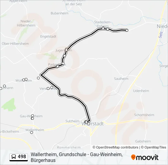 498 Bus Line Map