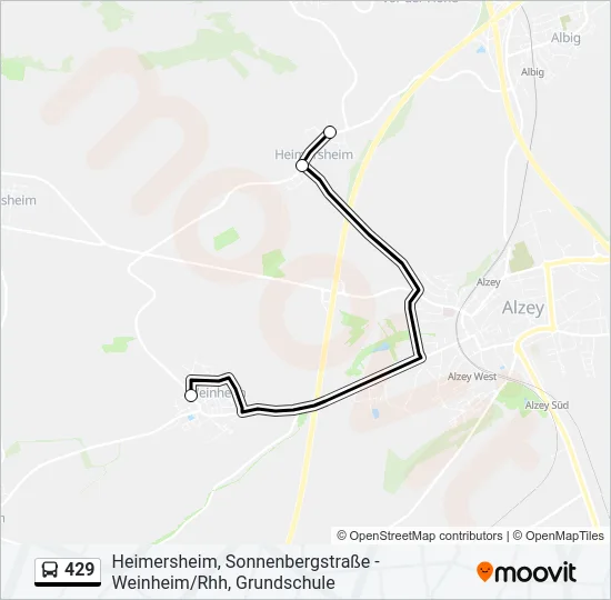 429 Bus Line Map