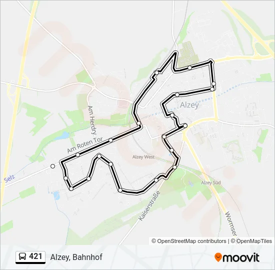 421 Bus Line Map