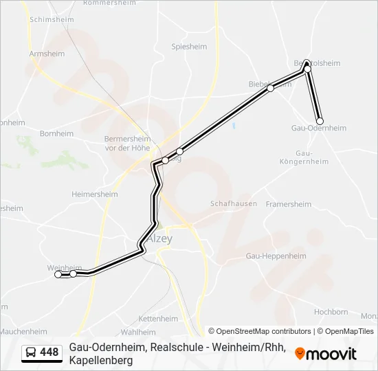 Автобус 448: карта маршрута