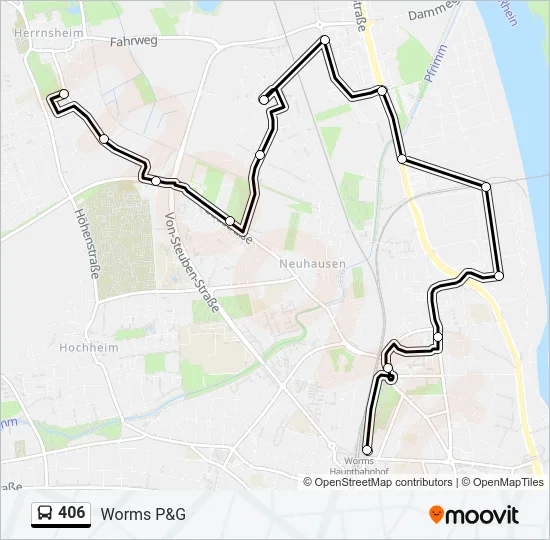 406 Bus Line Map