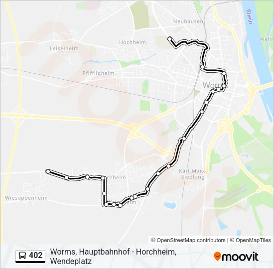 402 Bus Line Map