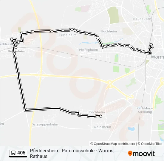 405 Bus Line Map