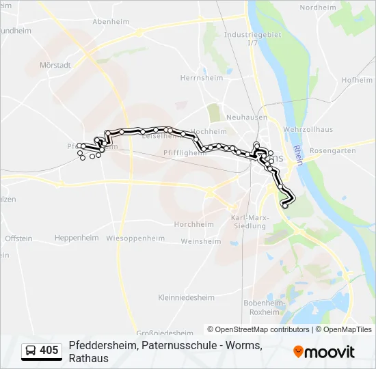 405 Bus Line Map