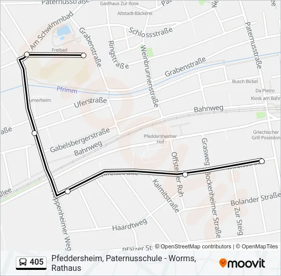 405 Bus Line Map