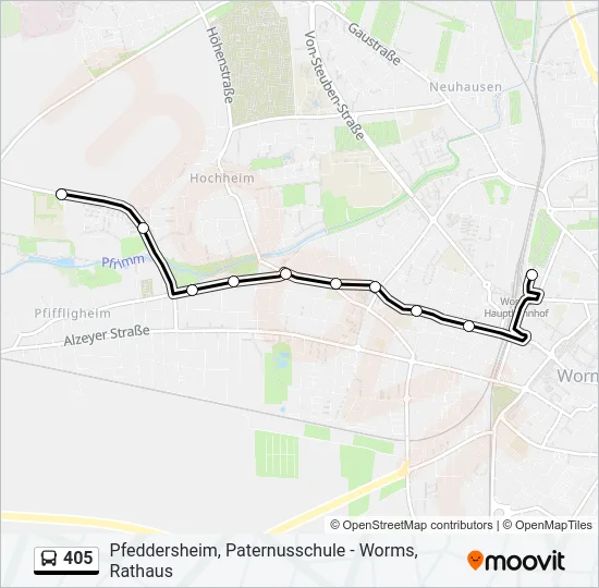 405 Bus Line Map