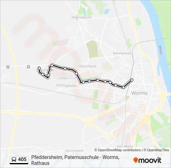 405 Bus Line Map