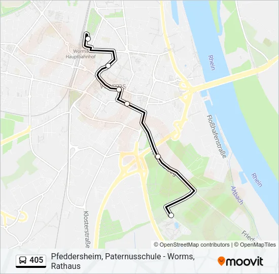 405 Bus Line Map