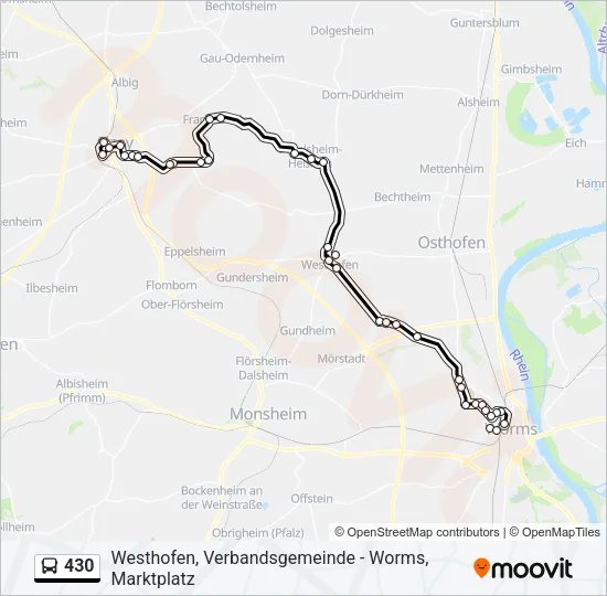 430 Bus Line Map