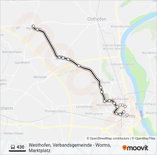 430 Bus Line Map