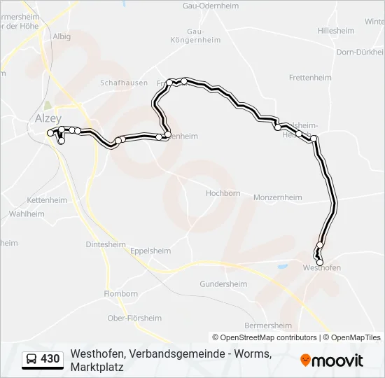 430 Bus Line Map