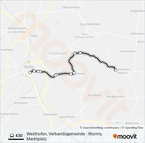 430 Bus Line Map