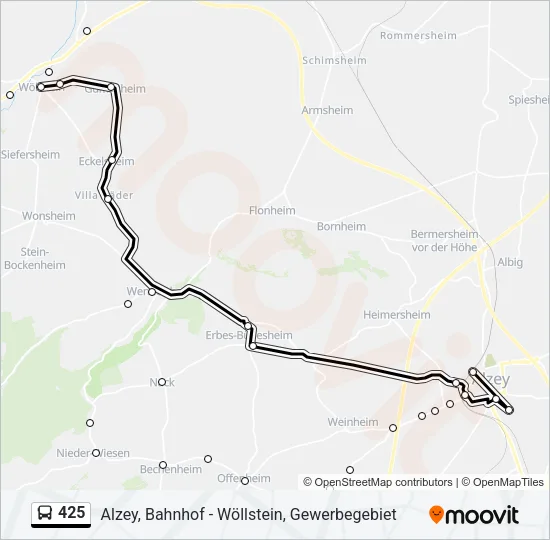 425 Bus Line Map