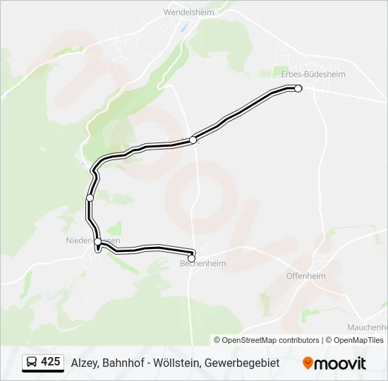 425 Bus Line Map