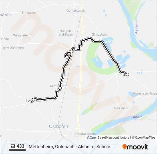 433 Bus Line Map