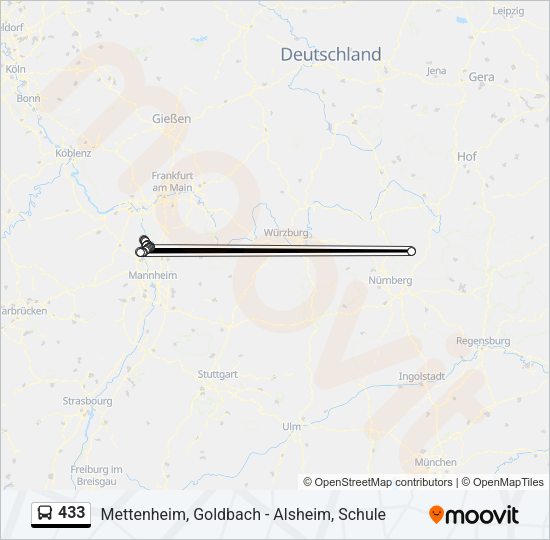 433 Bus Line Map