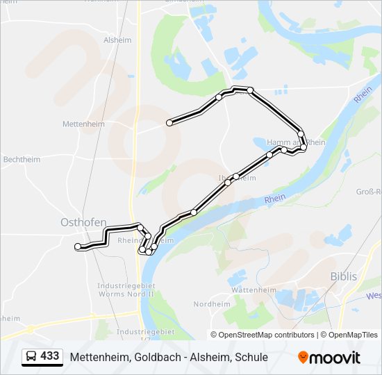 433 Bus Line Map