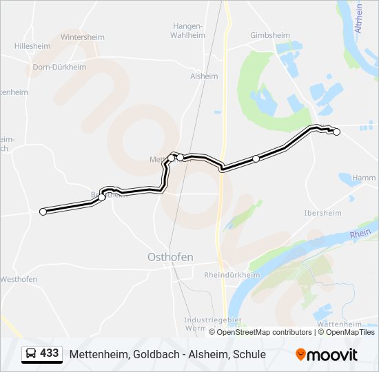 433 Bus Line Map