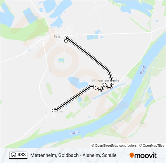 433 Bus Line Map