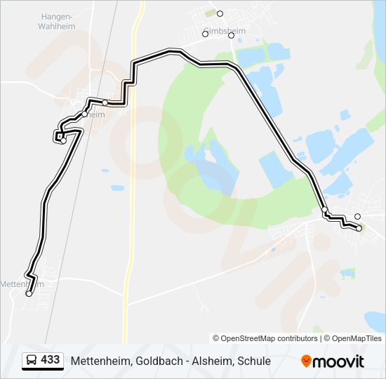 433 Bus Line Map