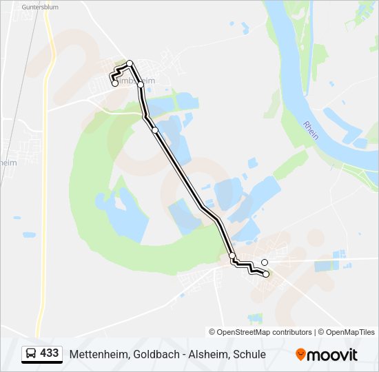 433 Bus Line Map