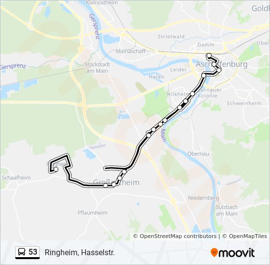 Автобус 53: карта маршрута
