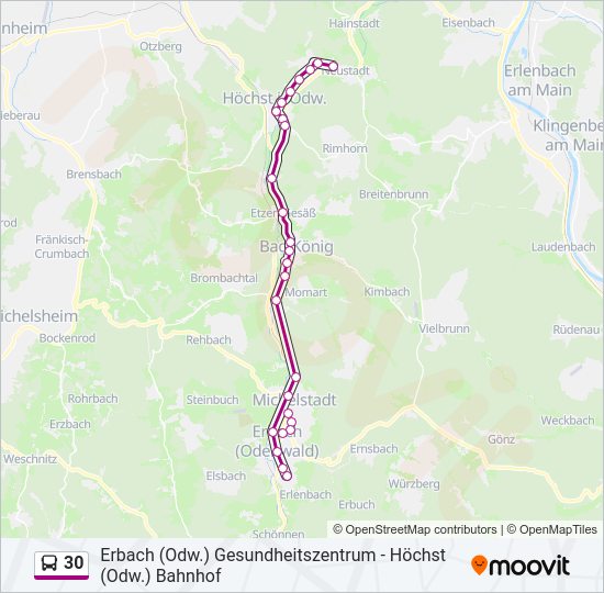 30 Bus Line Map