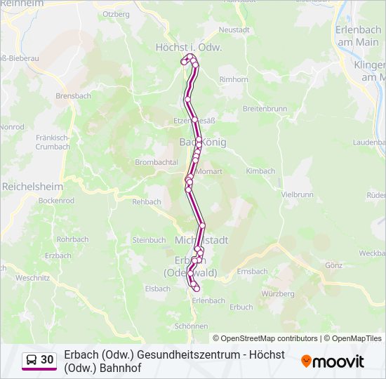 30 Bus Line Map