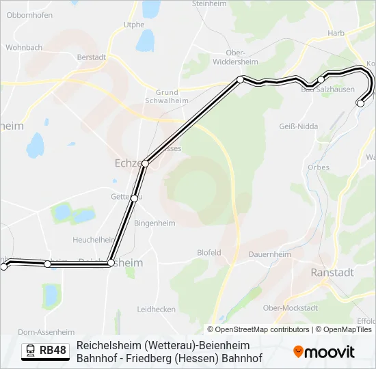 Bahnlinie RB48 Karte