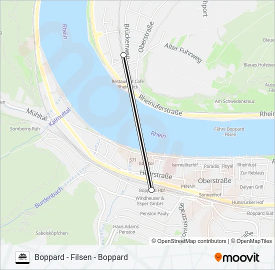 RHEINFÄHRE Ferry Line Map