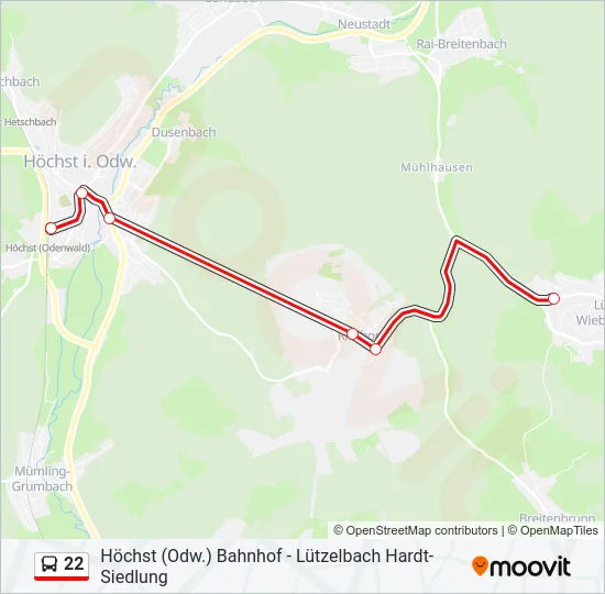 22 Bus Line Map