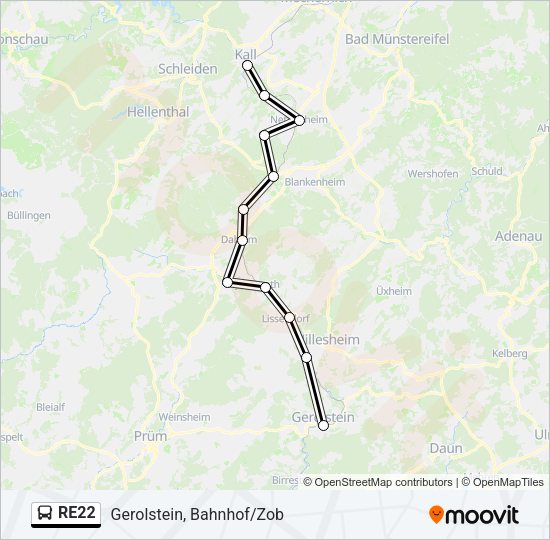 RE22 Bus Line Map