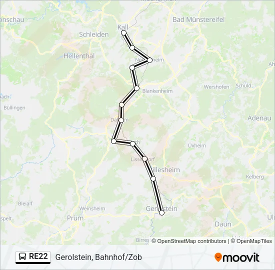 RE22 Bus Line Map