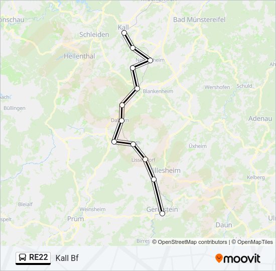 RE22 Bus Line Map