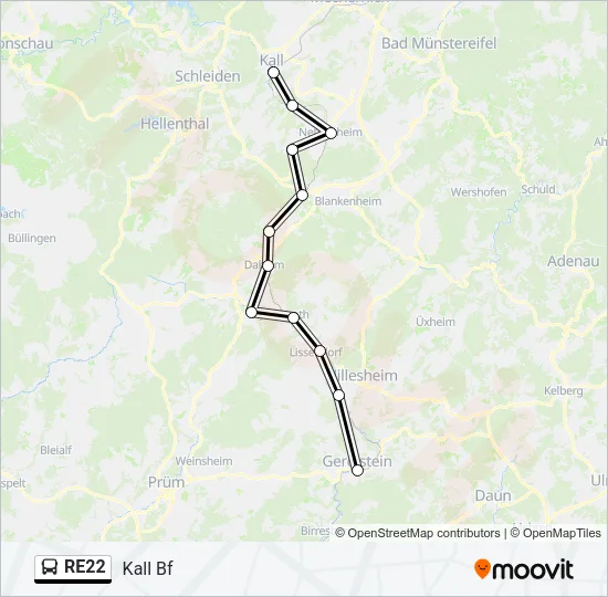 RE22 Bus Line Map