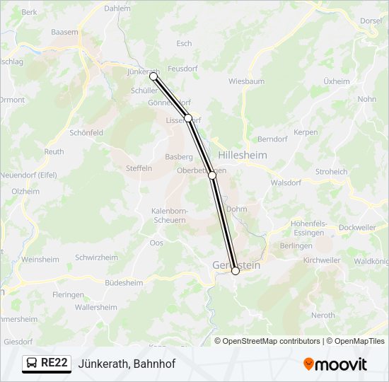 RE22 Bus Line Map