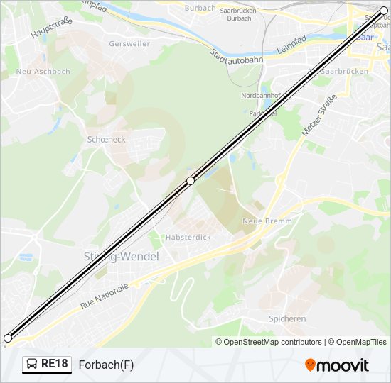 RE18 Bus Line Map