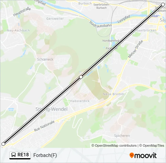 RE18 Bus Line Map
