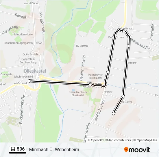 506 Bus Line Map